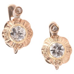 Antico paio di orecchini con diamanti di vecchio taglio del 1890 circa