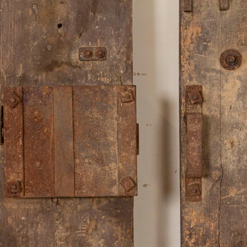 Antique Pair of Old Swedish Doors, Great to Use as Interior Sliding Doors In Good Condition In Round Top, TX