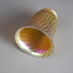 Antique Pair of Orient & Flume Gold Decorated Art Glass Lamp Shades C1930’s