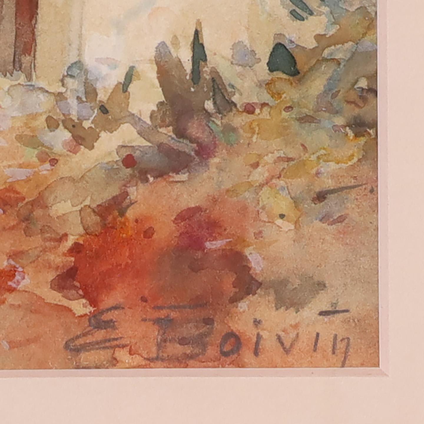 Dipinto a mano Antica coppia di acquerelli orientalisti di Emile Boivin in vendita