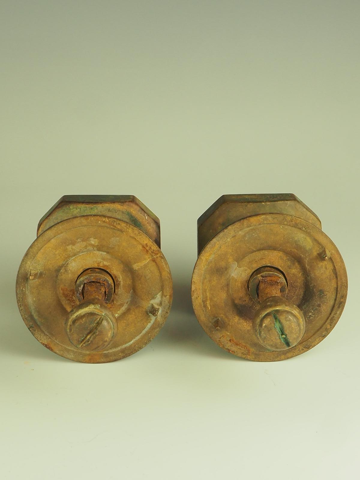 Antique Pair of Oversized Solid Brass Door Pulls 1