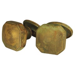 Antique Pair of Oversized Solid Brass Door Pulls