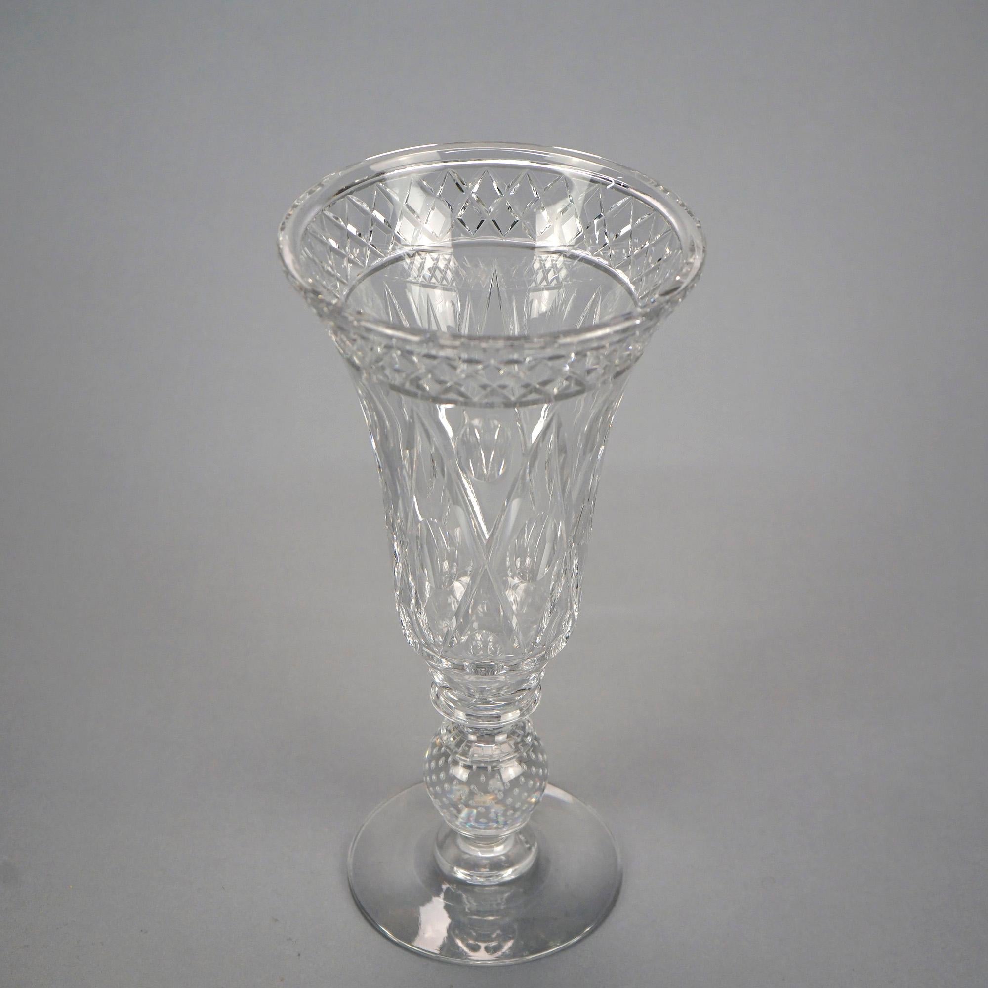 American Antique Pair of Pairpoint Cut Glass Bubble Vases, Circa 1920