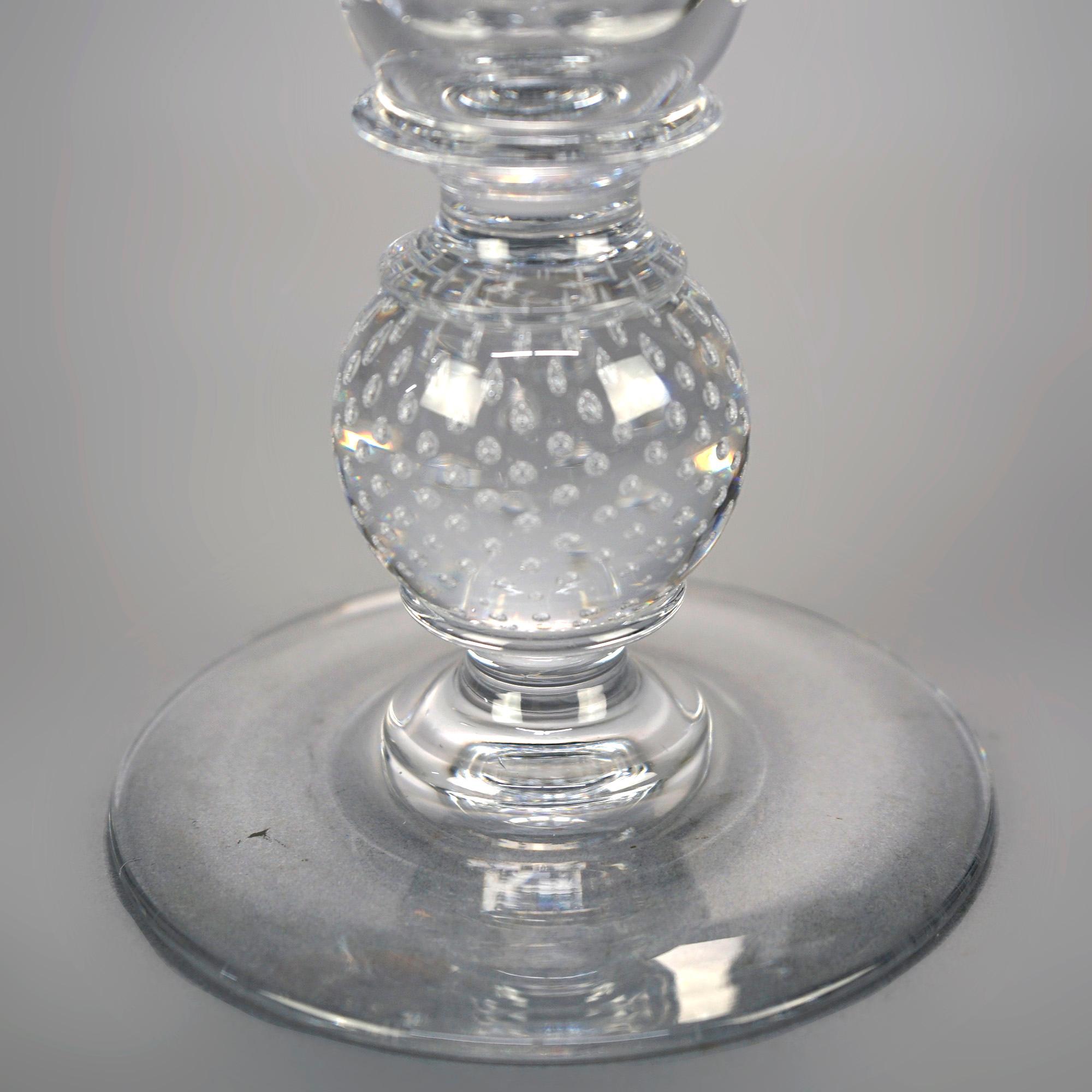 Antique Pair of Pairpoint Cut Glass Bubble Vases, Circa 1920 2
