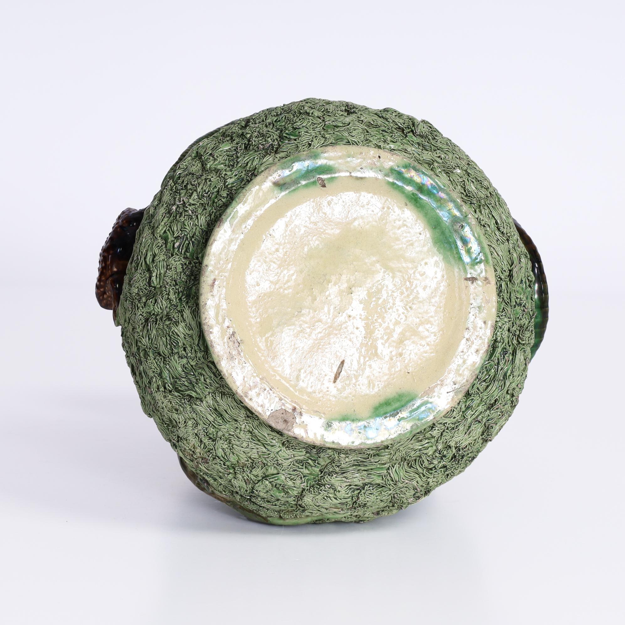 Paire de pichets Palissy avec reptiles de Manuel Mafra en vente 1