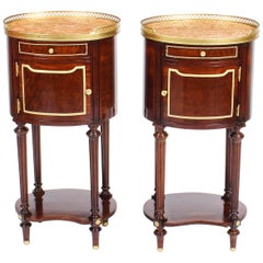 Antique Pair of Parquetry and Ormolu Mounted Bedside Cabinets, 19th Century