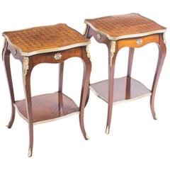 Antique Pair of Parquetry and Ormolu-Mounted Occasional Tables, 19th Century