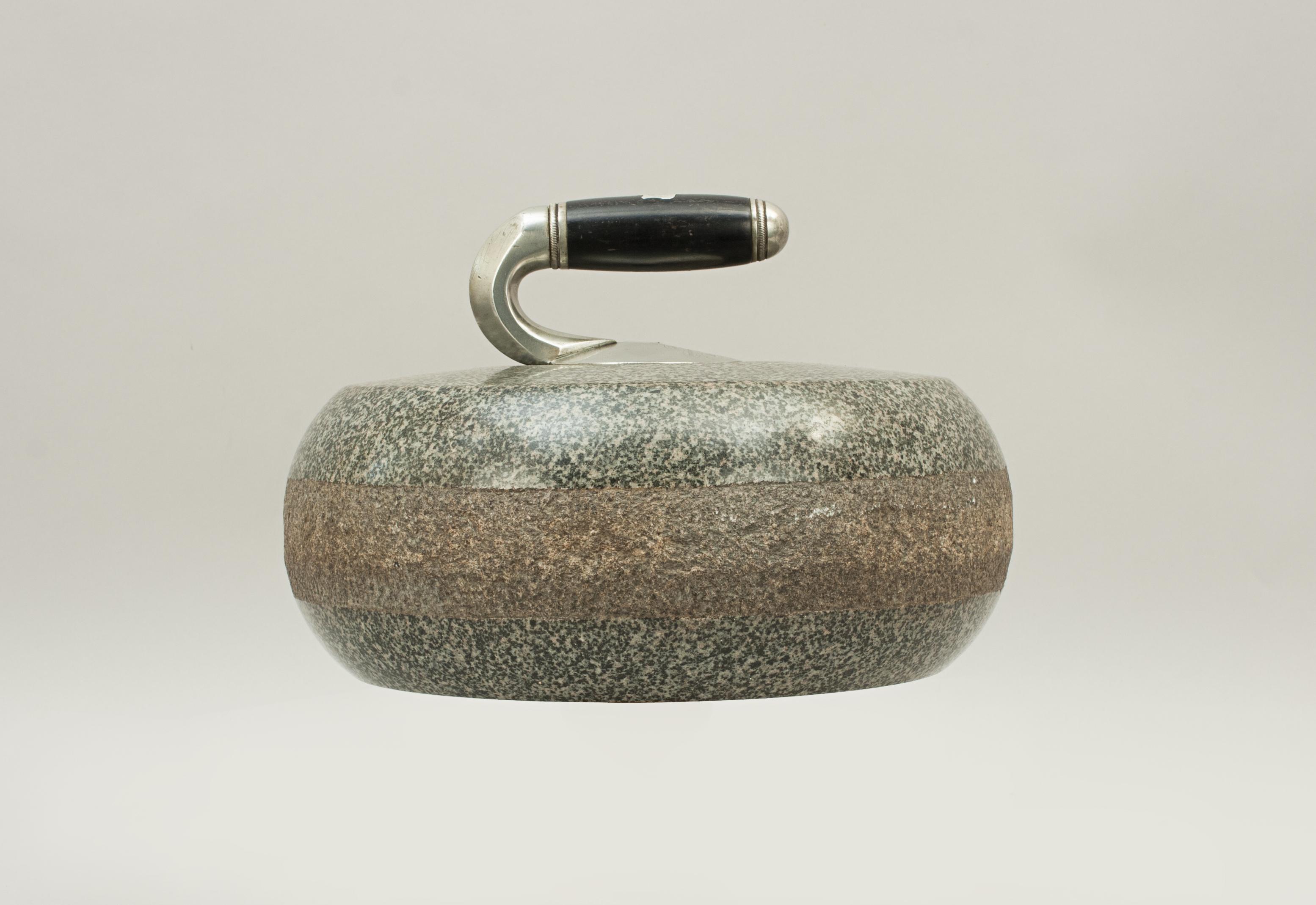 Antique Pair of Presentation Curling Stones 1
