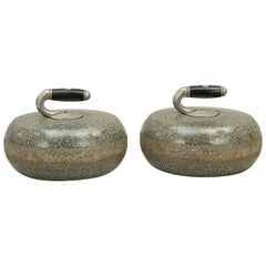 Antique Pair of Presentation Curling Stones