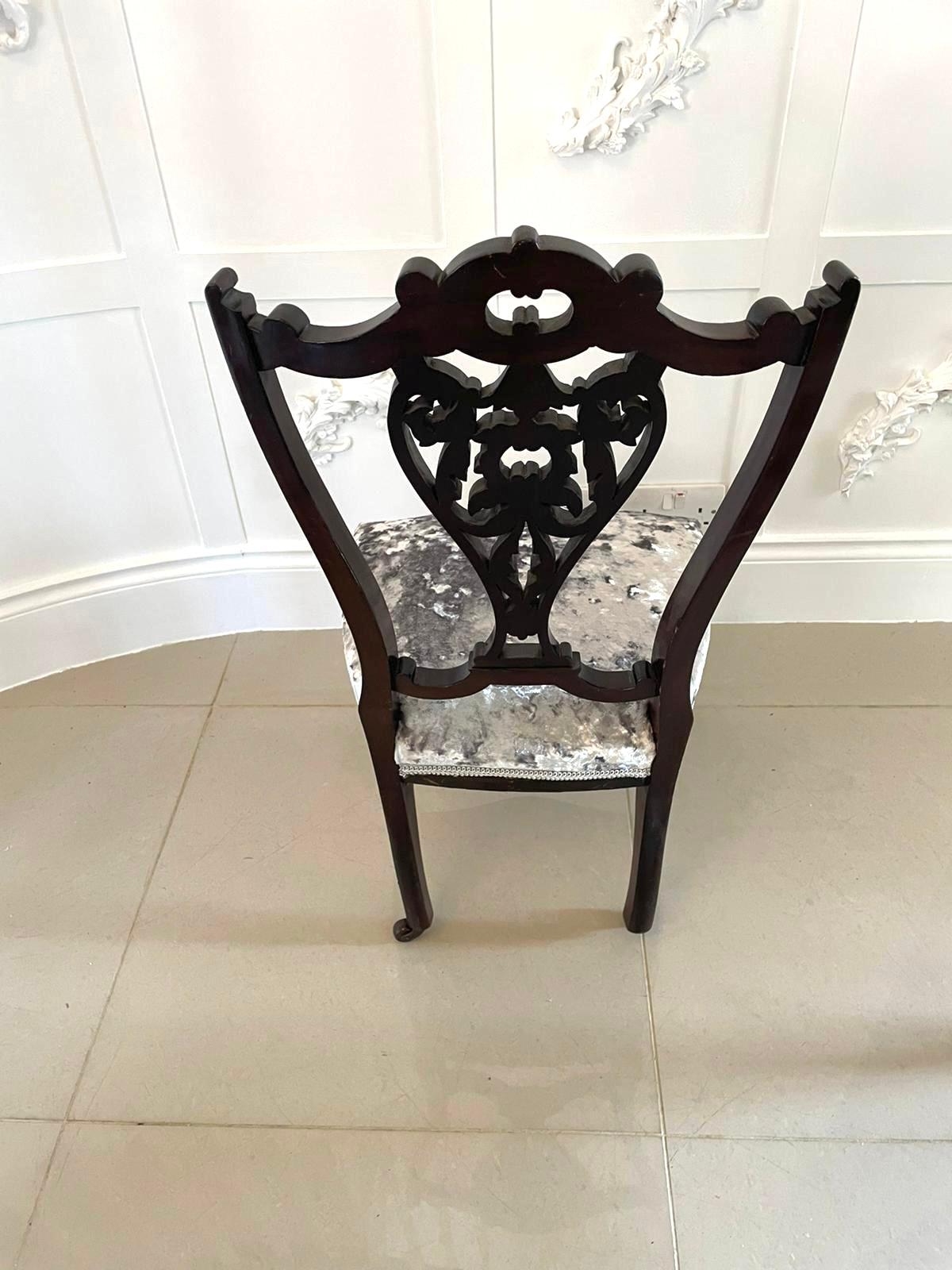 Late 19th Century  Antique Pair of Quality Victorian Ebonised Side Chairs For Sale