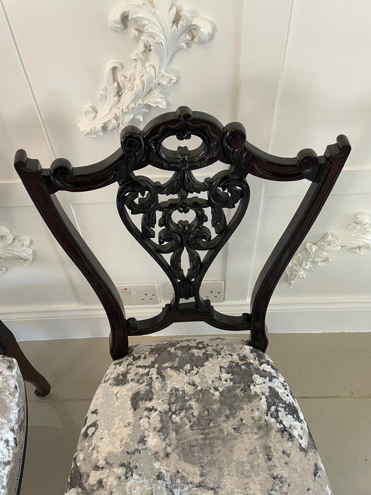  Antique Pair of Quality Victorian Ebonised Side Chairs For Sale 1