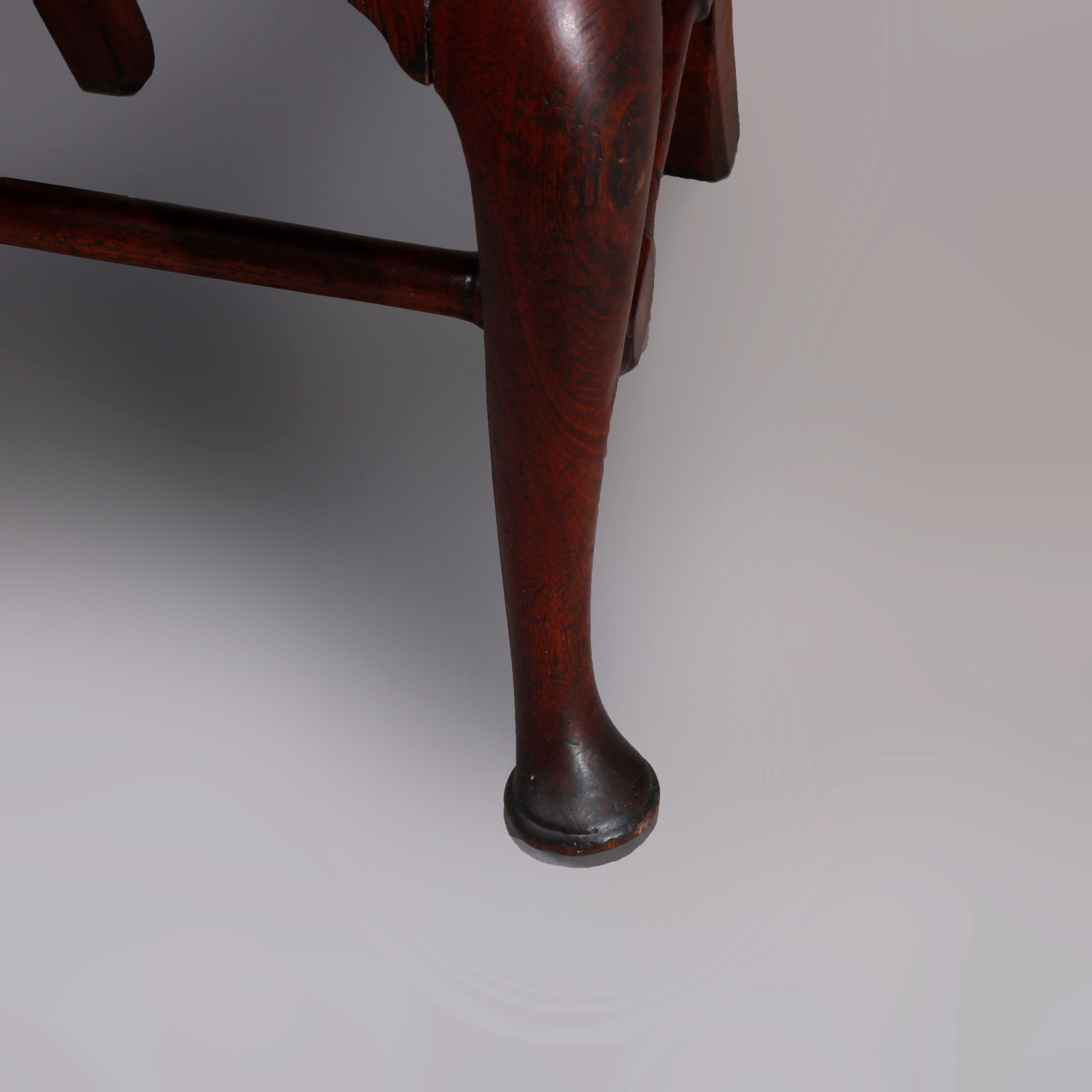 Antique Pair of Queen Anne New England Carved Mahogany Side Chairs, Circa 1760 For Sale 12
