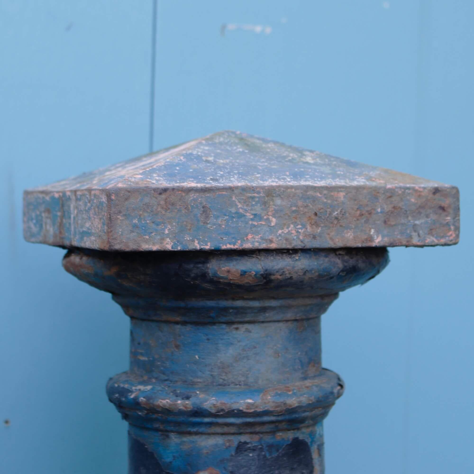 English Antique Pair of Reclaimed Iron Gate Posts For Sale