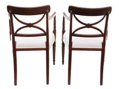 Antique Pair of Regency Elbow Carver Desk Chairs X Back