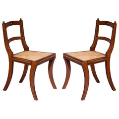 Antique Pair of Regency Klismos Chairs, Early 19th Century