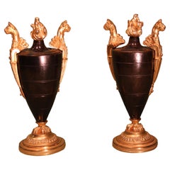Antique Pair of Regency Period Bronze and Ormolu Perfumiers