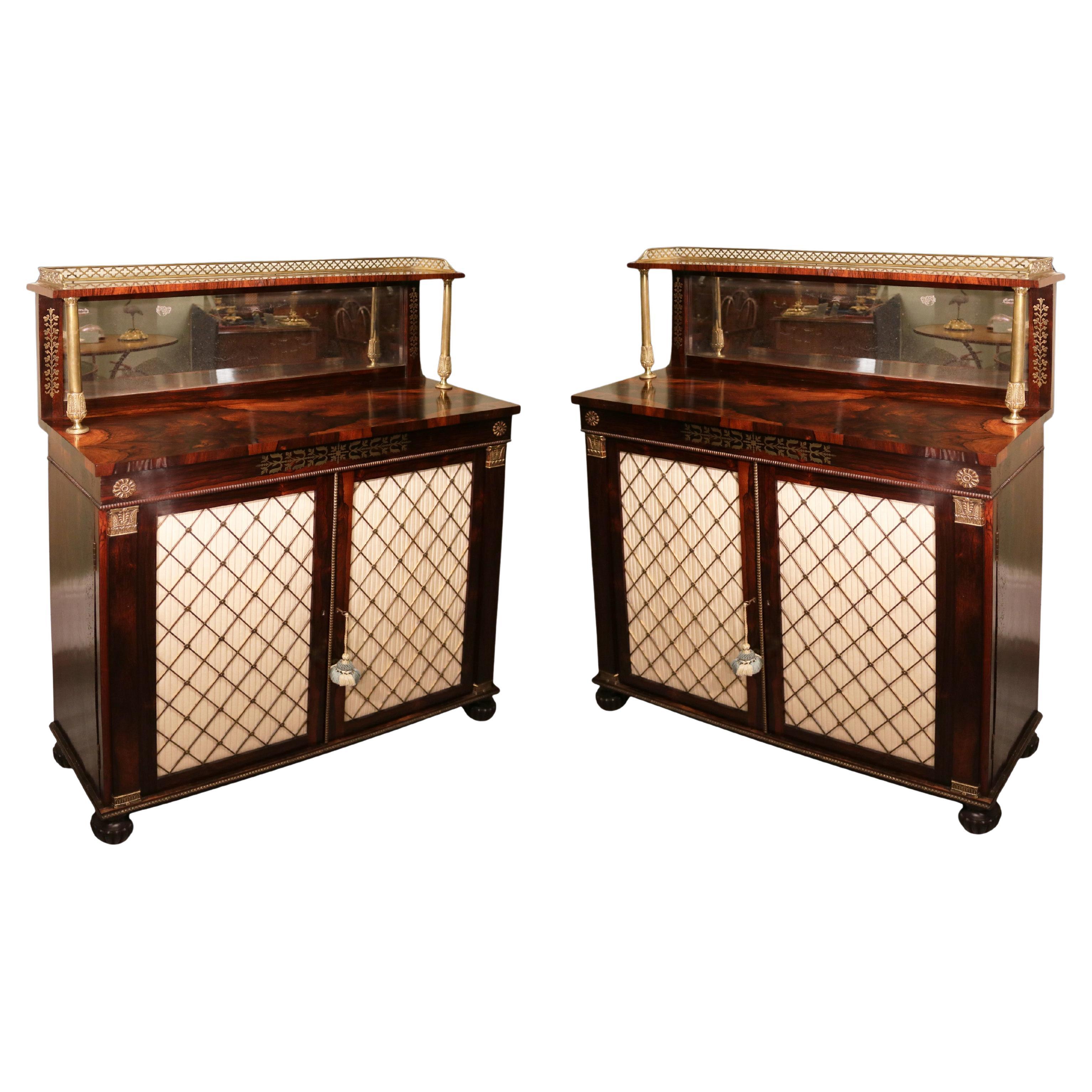 Antica coppia di armadi in palissandro del periodo Regency