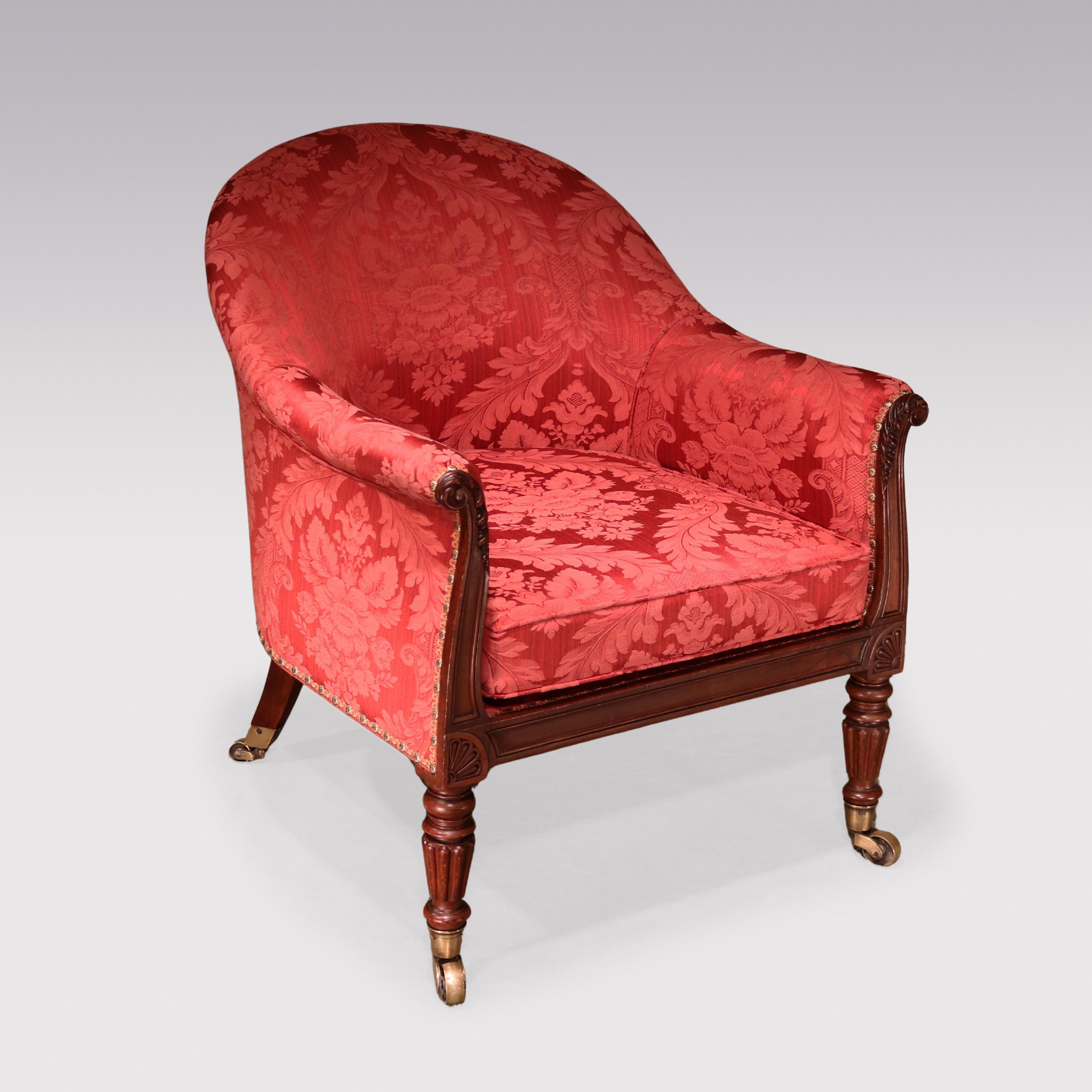 English Antique pair of Regency period rosewood tub chairs For Sale