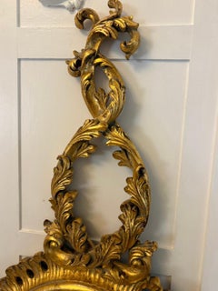 Antique Pair of Regency Style Giltwood Convex Girandole Wall Mirrors
