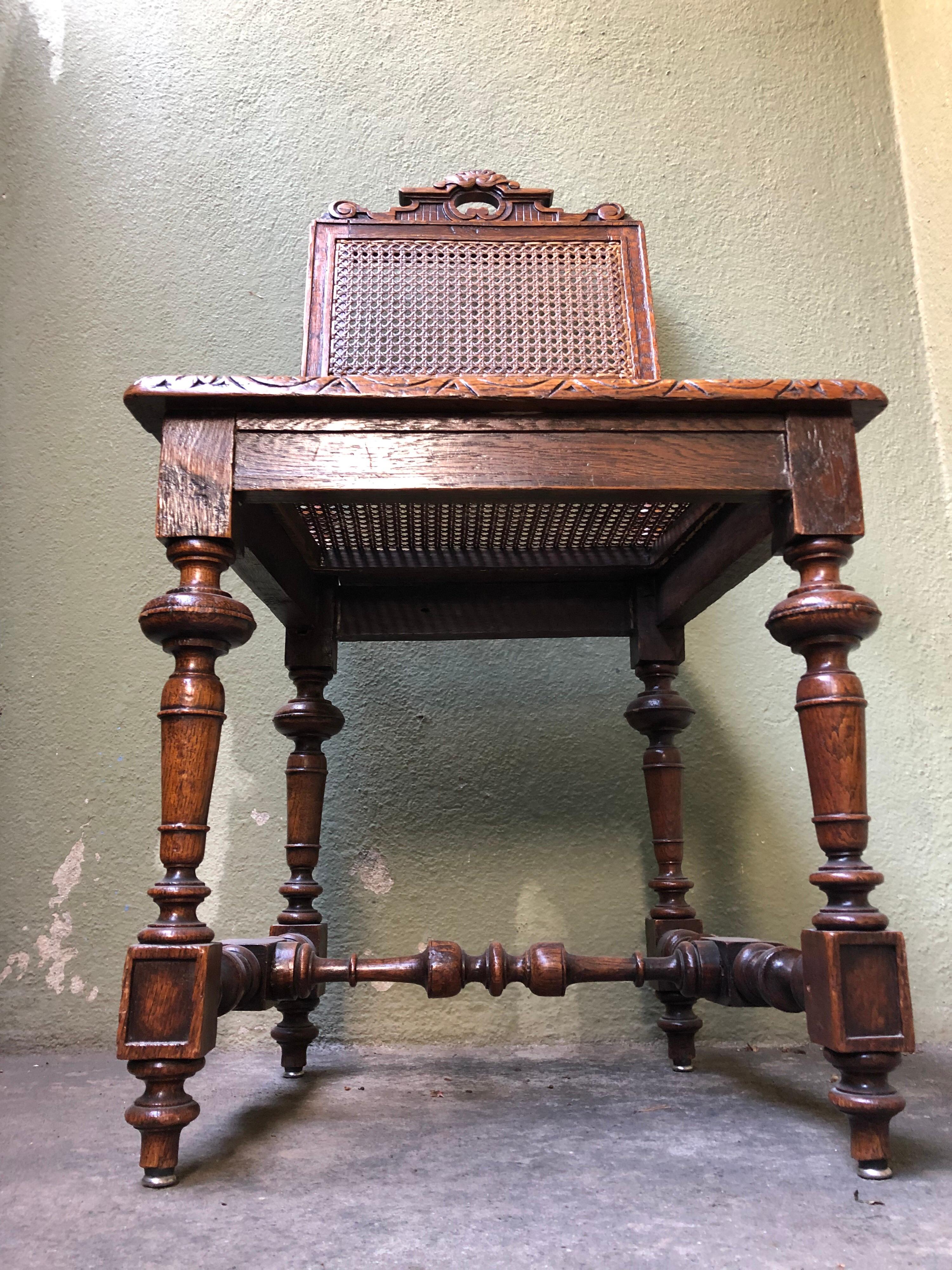 Oak SALE Pair of Renaissance Revival Carved Cane Chairs Complimentary Shipping 