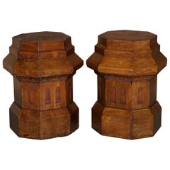 Antique Pair of Restored Pugin Gothic Style circa 1840 Plant / Display Stands