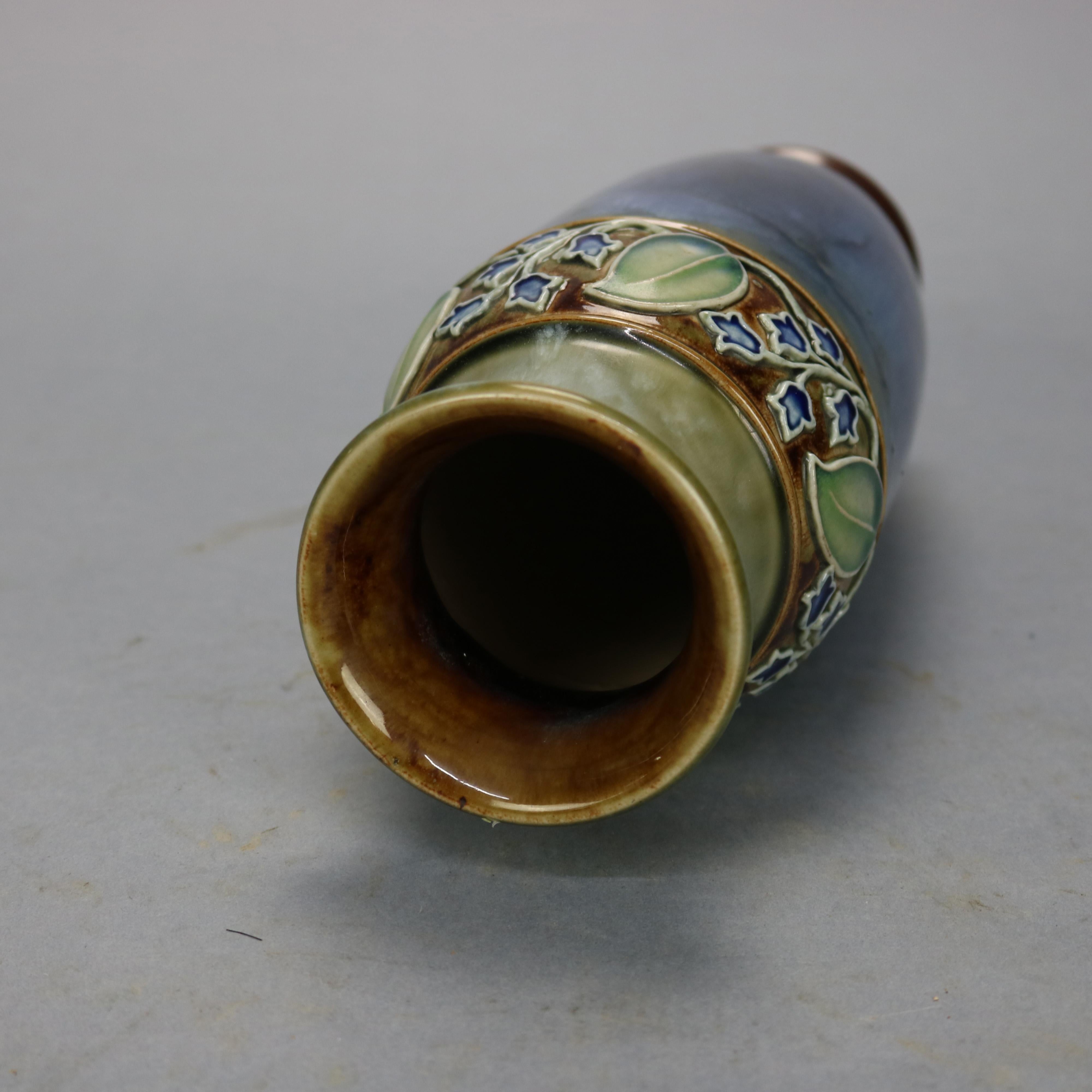 English Antique Pair of Royal Doulton Arts & Crafts Pottery Vases, Circa 1910