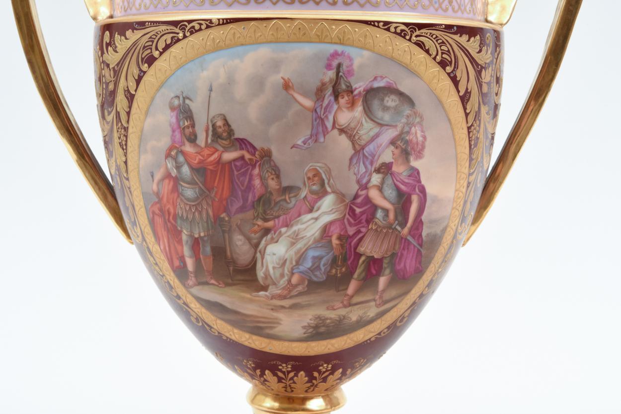 Antique Pair of Royal Vienna Porcelain Decorative Pieces / Urns 6