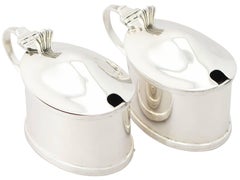 Antique Pair of Scottish Sterling Silver Mustard Pots