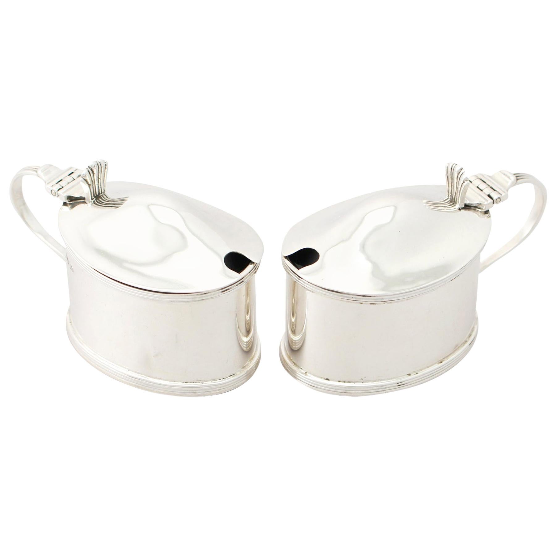 Antique Pair of Scottish Sterling Silver Mustard Pots