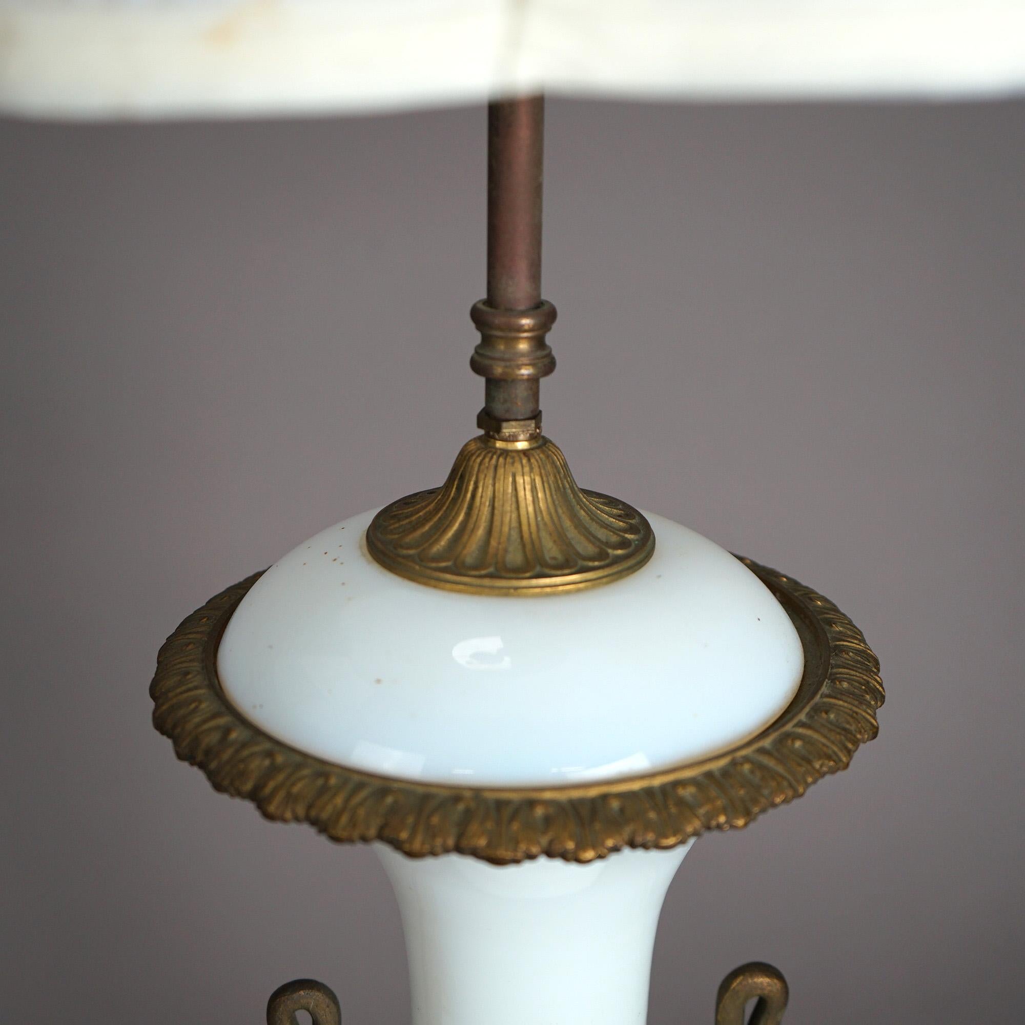 Antique Pair of Sevrés French Opaline Glass Lamps & Figural Bronze Mounts c1920 5
