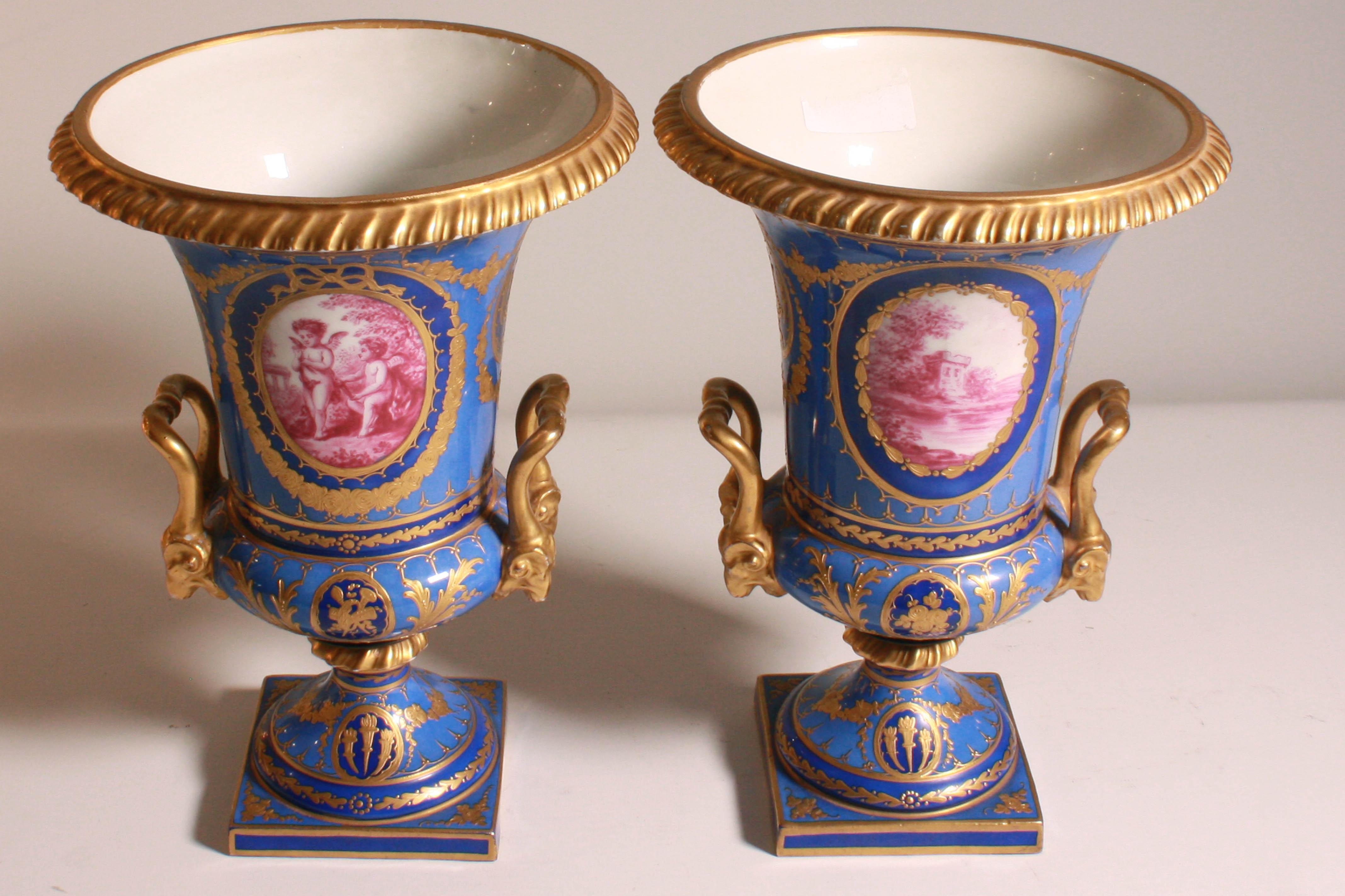 Antikes Paar Sèvres Vase Französisch, 1772 (Empire Revival)