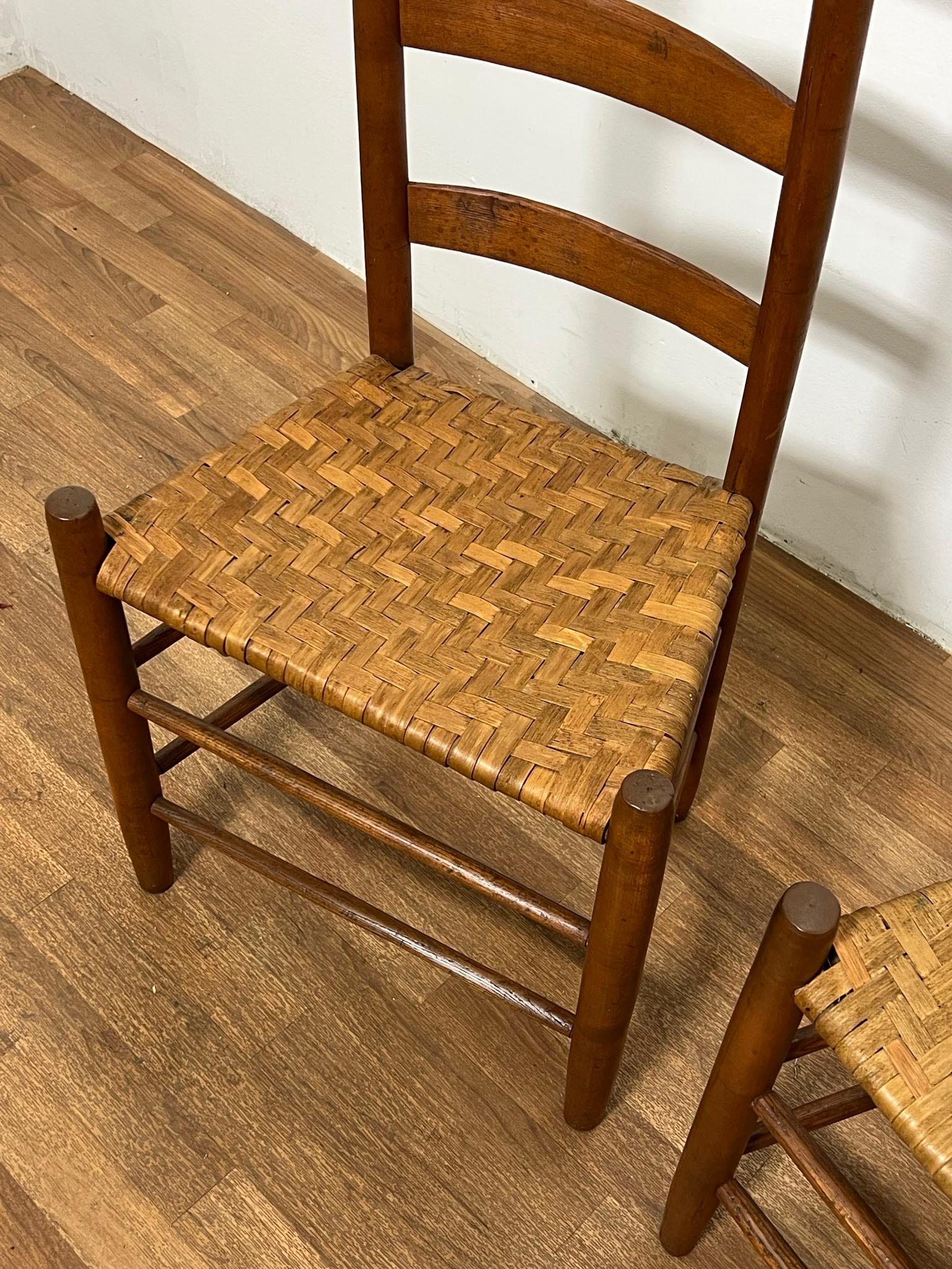 American Antique Pair of Shaker Chairs from the Enfield Community, Circa Mid 1800s