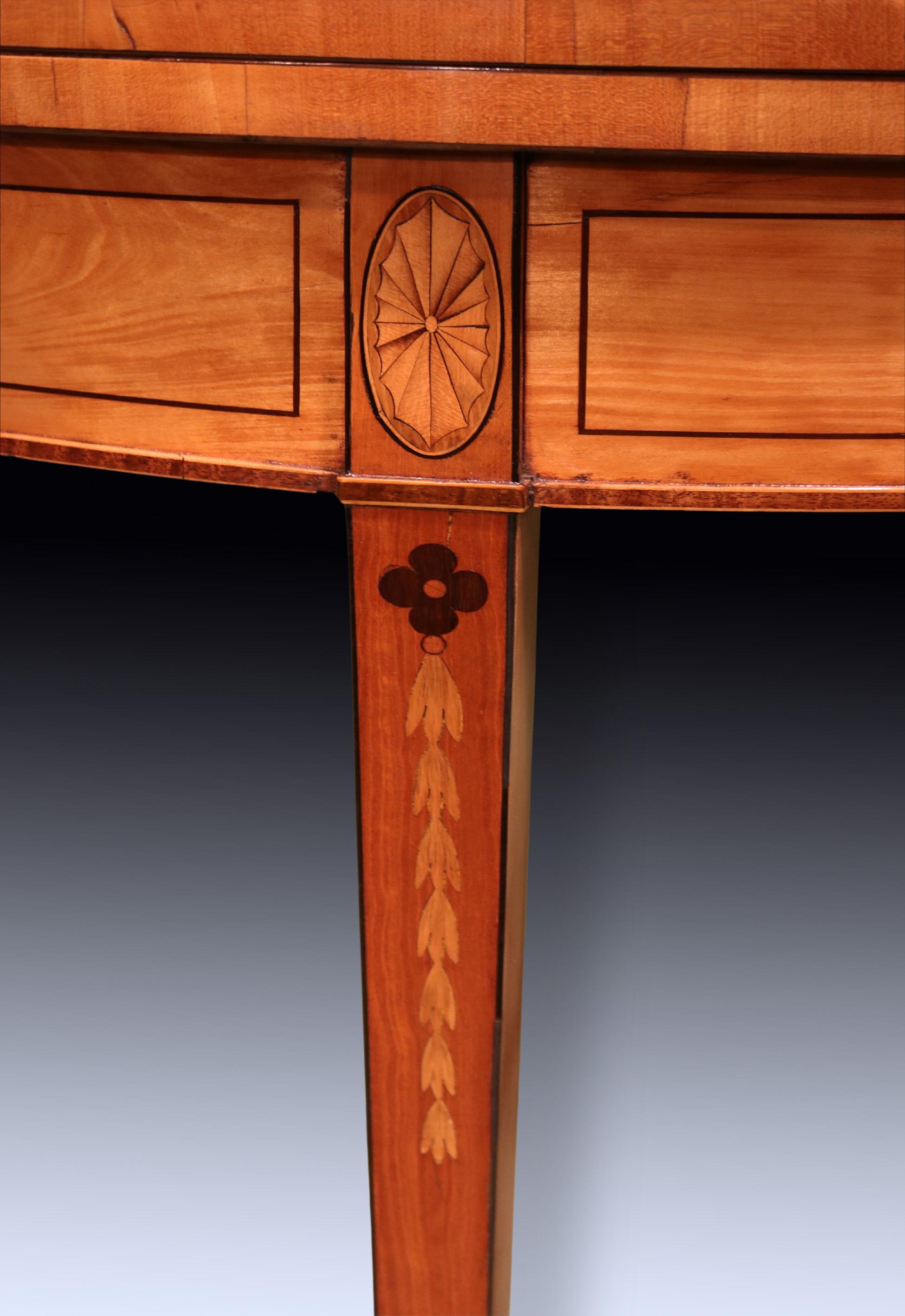 18th Century Antique pair of Sheraton period satinwood card tables For Sale