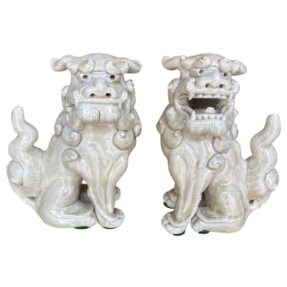 Antique Pair of Shi Shi Foo Dogs