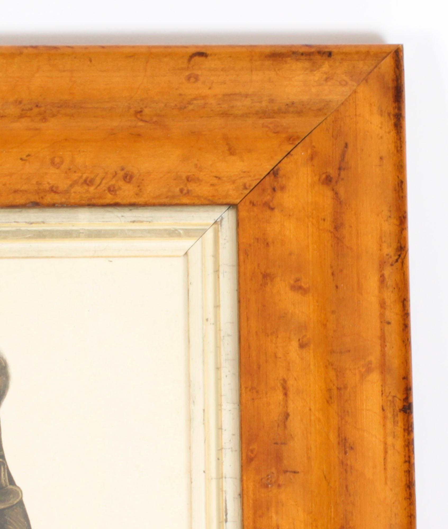 Début du XIXe siècle Paire de cadres anciens en érable moucheté pour portraits de Silhouette 19ème siècle en vente