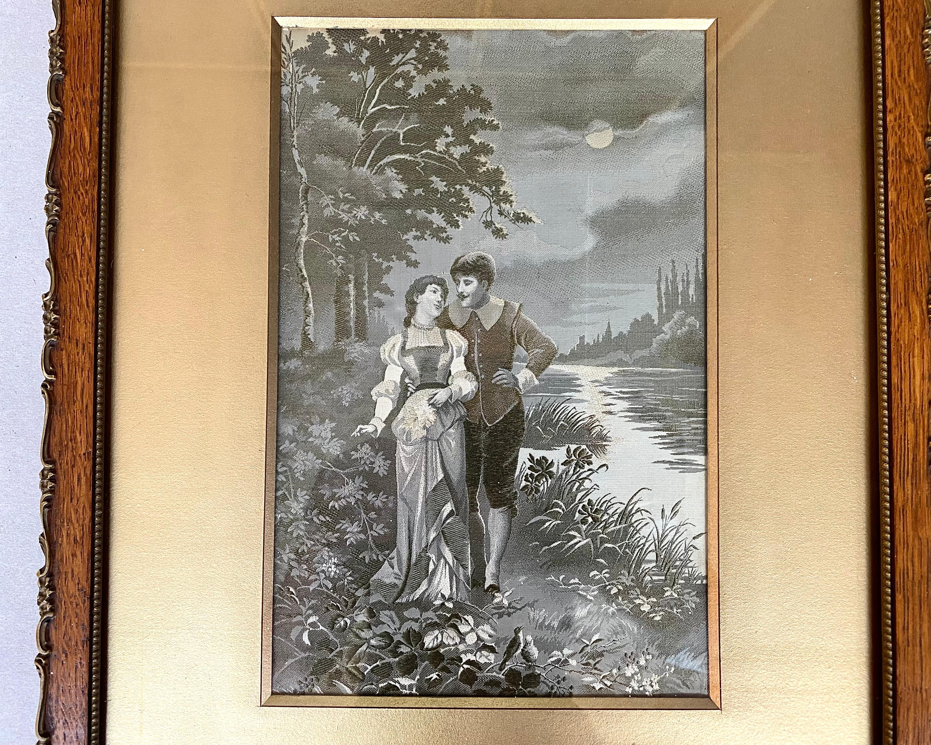 French Antique Pair of Silk Tapestry Staron & Meyer Exquisite Rare late 19th, France For Sale