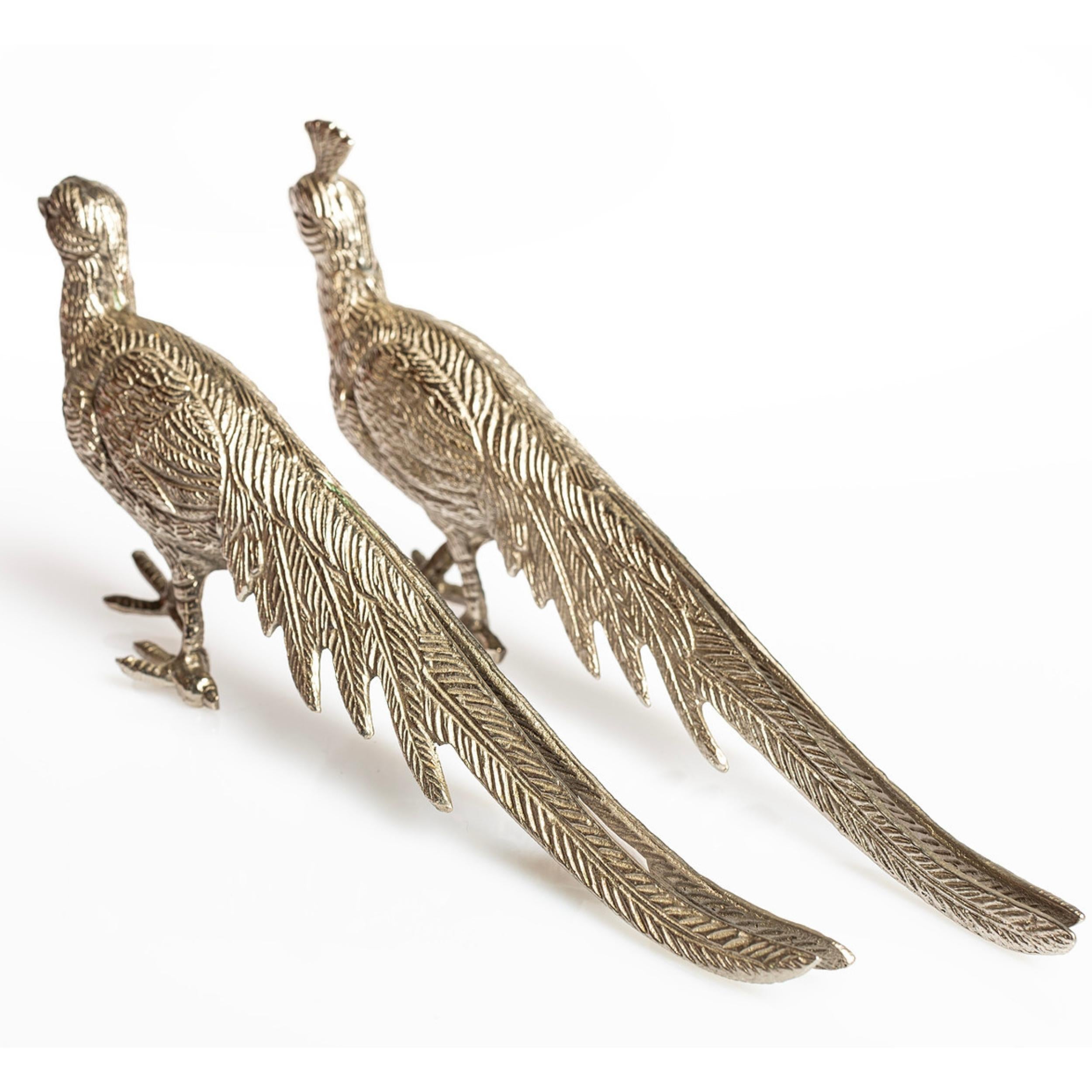 Antike Paar Silber Pfau Stand, Dekoration Objekt für Home Decor im Zustand „Hervorragend“ im Angebot in Wembley, GB