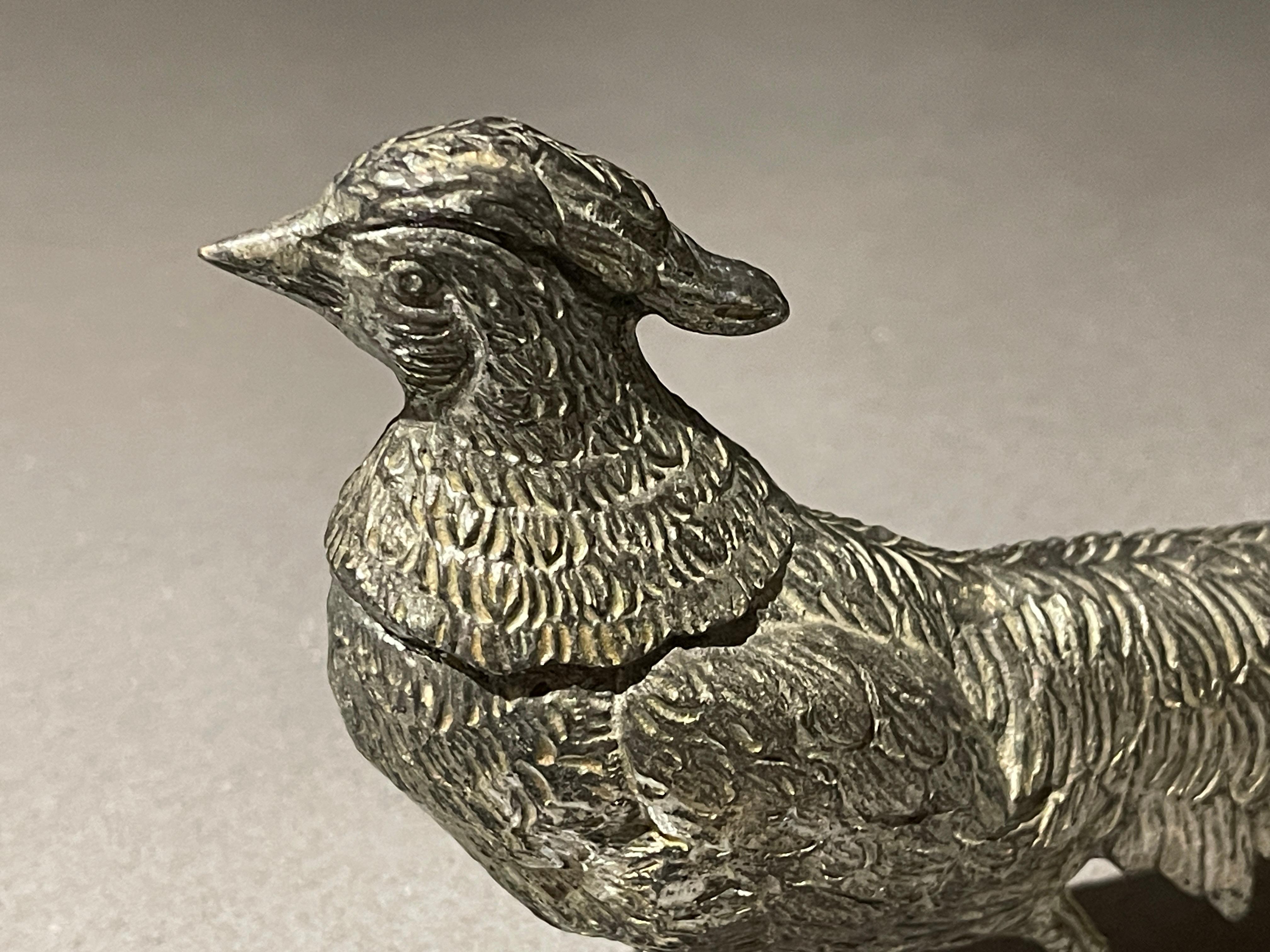 Paire de supports de paons en argent, objets de décoration pour la maison en vente 1