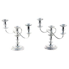 Antique Pair of Silver Plated Candelabras
