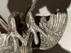 Antique Pair of Silver Rooster Stand, Decoration for Home Décor, Animal Figure