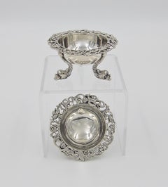 Antique Pair of Silver Salt Cellars on Dolphin Feet