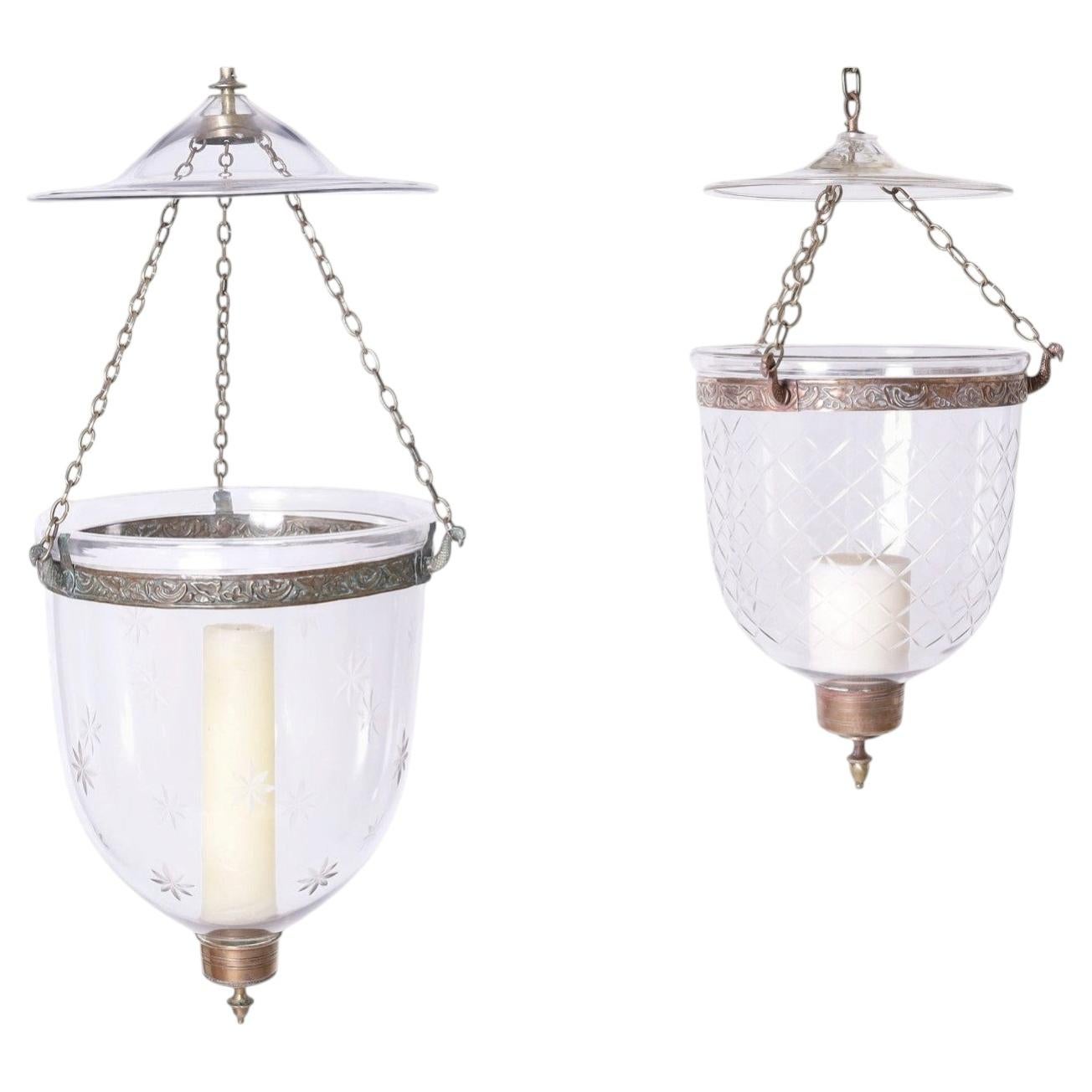 Antique Pair of Smoke Bell Light Fixtures, Priced Individually