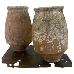 Antikes Paar spanischer Urnen, Behälter mit mehrfarbiger Patina