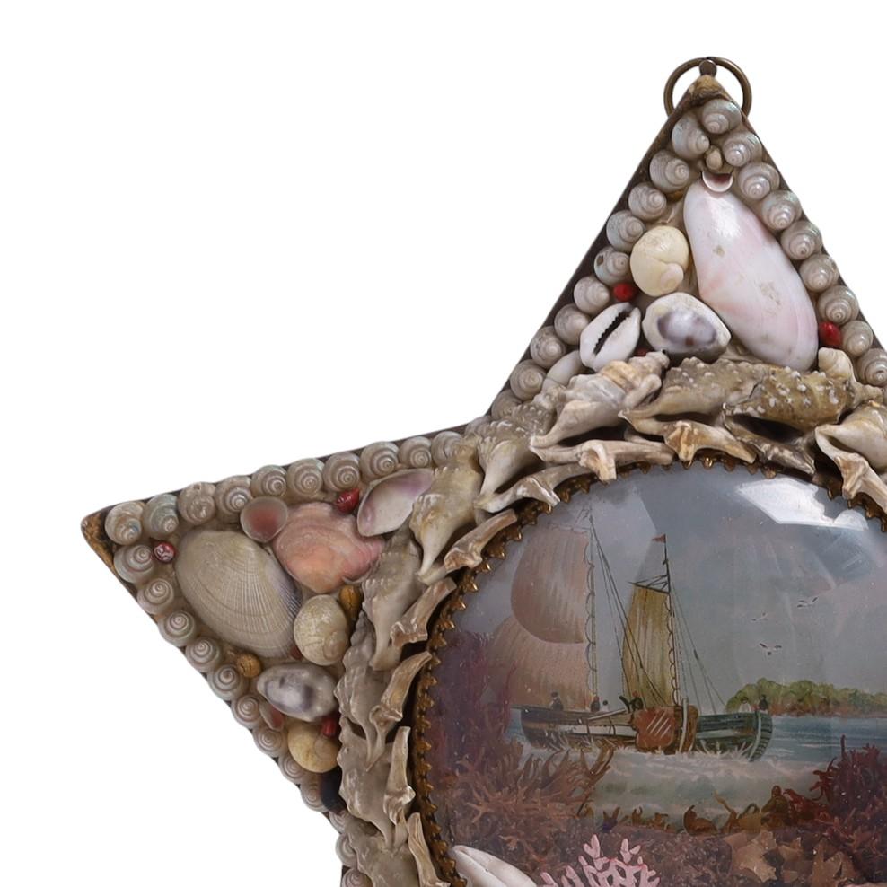Victorian Antique Pair of Star Form Sailors Valentines