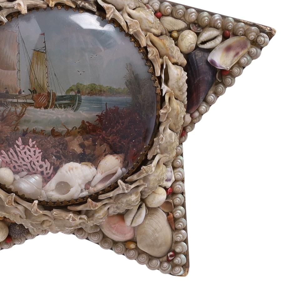 English Antique Pair of Star Form Sailors Valentines