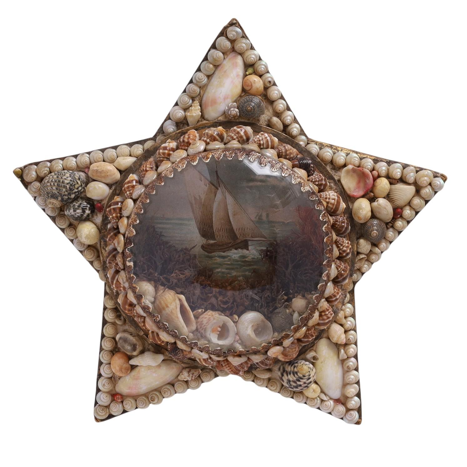 19th Century Antique Pair of Star Form Sailors Valentines