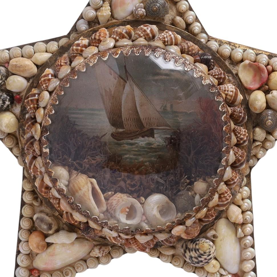 Antique Pair of Star Form Sailors Valentines 2