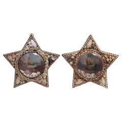 Antique Pair of Star Form Sailors Valentines