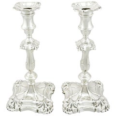 Antikes Paar Sterling-Silber-Kerzenleuchter