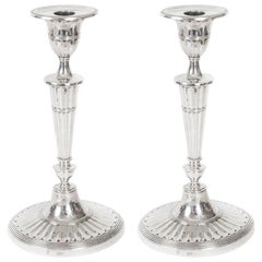 Antique Pair of Sterling Silver Candlesticks William Hutton, London, 1902